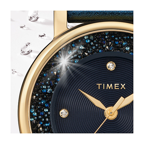 Buy Crystal Opulence With Swarovski Crystals 38mm Leather Strap Blue Online La Rue Cambodia